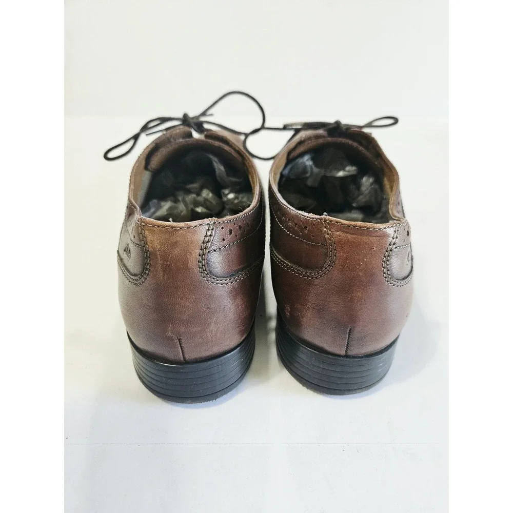 Clarks Kalden Edge Jetshots Brown Leather Shoes Men's Size 13 M